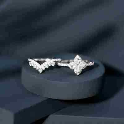 Certified Moissanite Statement Wedding Ring Set Profile Picture