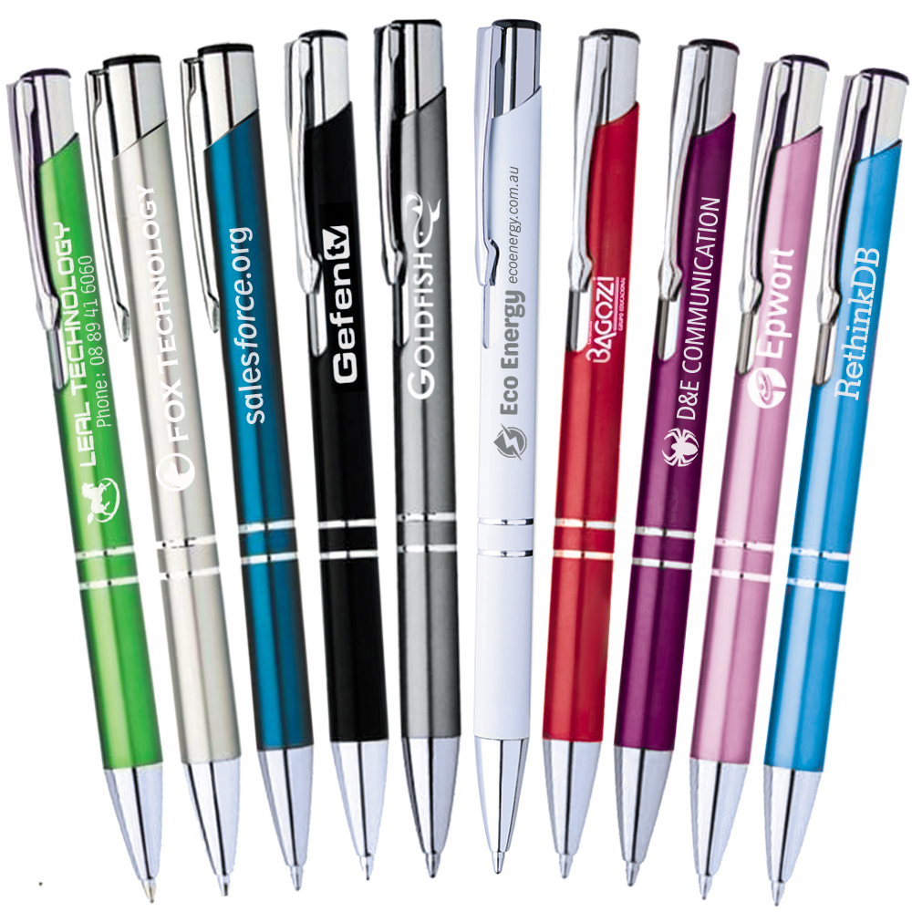 Personalised engraved slimline metal pen | 8 Colours | Express Promo