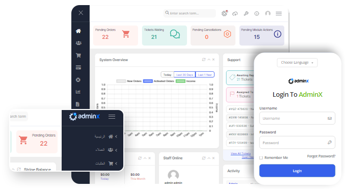 AdminX WHMCS Admin Theme & Template - 20% Off!