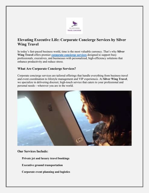 Elevating Executive Life Corporate Concierge Services by Silver Wing Travel.pdf