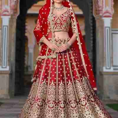 Beautiful Red Embroidered Net Bridal Lehenga Choli With Dupatta Profile Picture