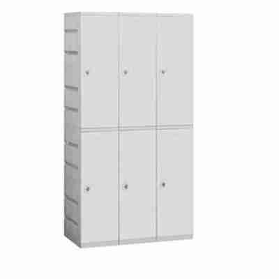 12" Wide Double Tier Plastic Locker - 3 Wide - 6 Feet High - 18 Inches Deep - Assembled Profile Picture