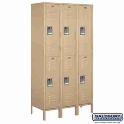 15" Wide Double Tier Standard Metal Locker - 3 Wide - 6 Feet High - 18 Inches Deep Profile Picture