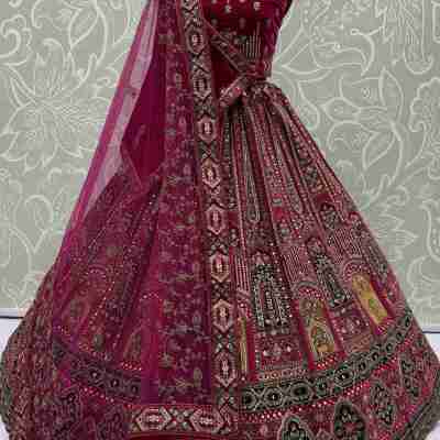 Charming Pink Dori Work Velvet Bridal Lehenga Choli With Double Dupatta Profile Picture