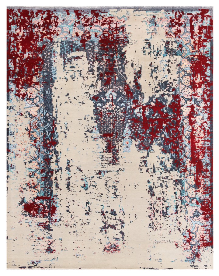 Red Velvet living Room Rug - Handmade Carpets & Rugs