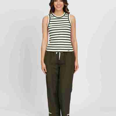 K3042 True Tank - Black/Ecru Stripe Profile Picture