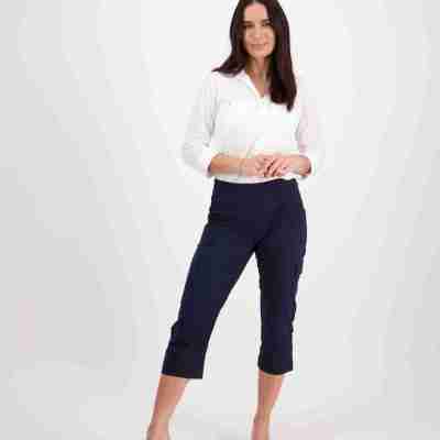 5710P 7/8 Poplin Pull On - Navy Profile Picture