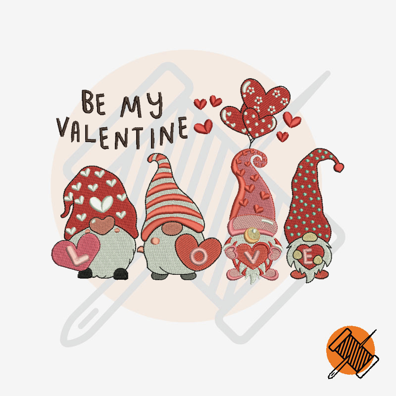 Be My Valentine Digital Embroidery Design - The Hem Stitching