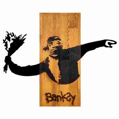 ΔΙΑΚΟΣΜΗΤΙΚΟ ΤΟΙΧΟΥ BANKSY HM4757-ΦΥΛΛΑ ΜΕΤΑΛΛΟΥ ΜΑΥΡΑ-ΞΥΛΟ 69x3(βάθος)x58Υεκ. Profile Picture