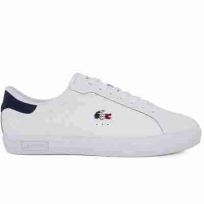 LACOSTE MEN’S POWERCOURT 125 LEATHER WHITE Profile Picture