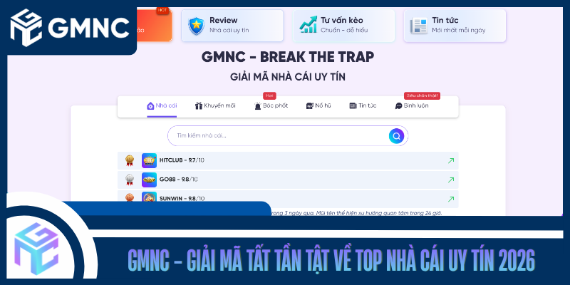 GMNC | Giải Mã Top Nhà Cái Uy Tín Được Quan Tâm Năm 2026