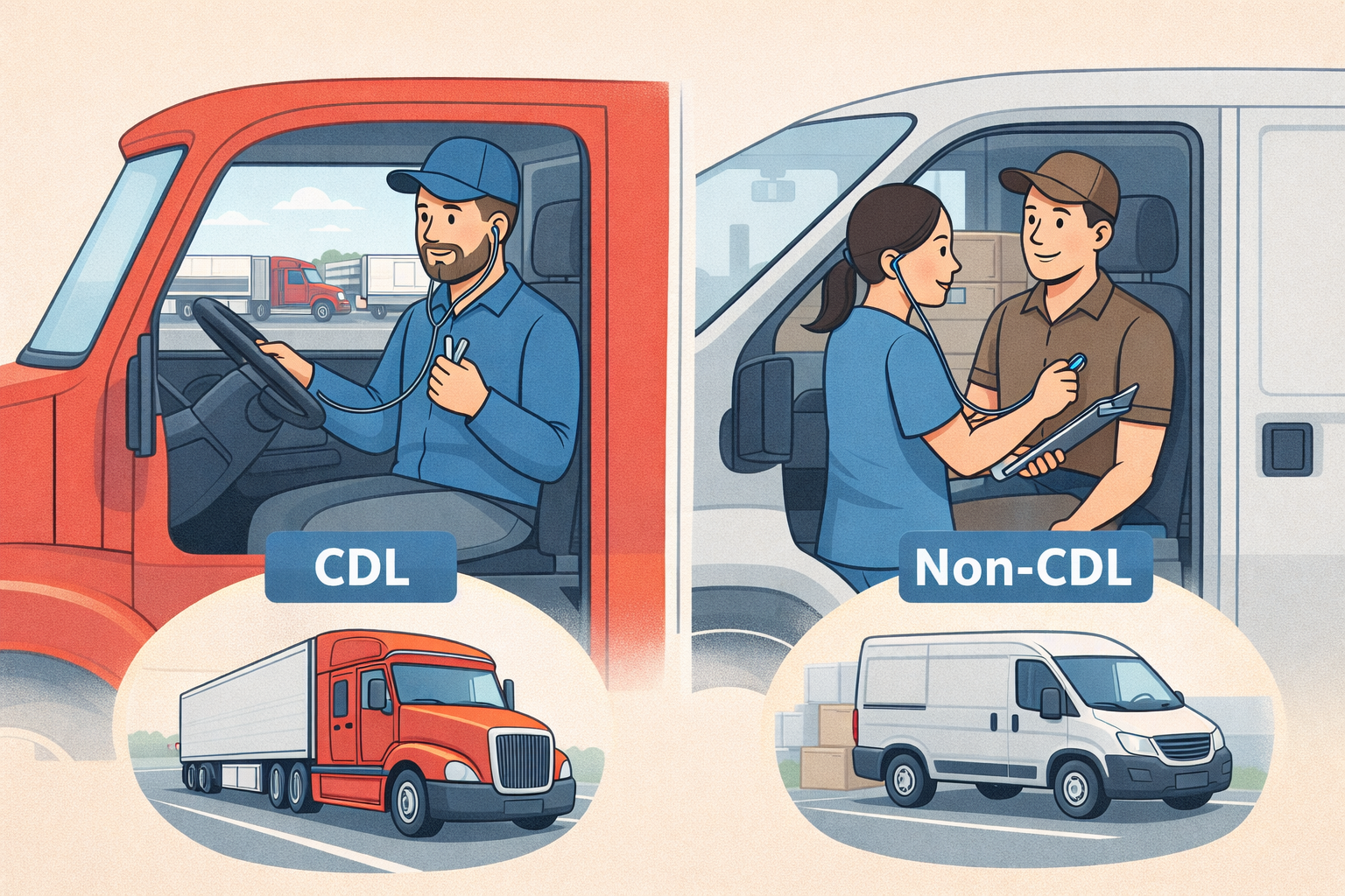 CDL vs Non-CDL DOT Physical Exams: What’s the Difference