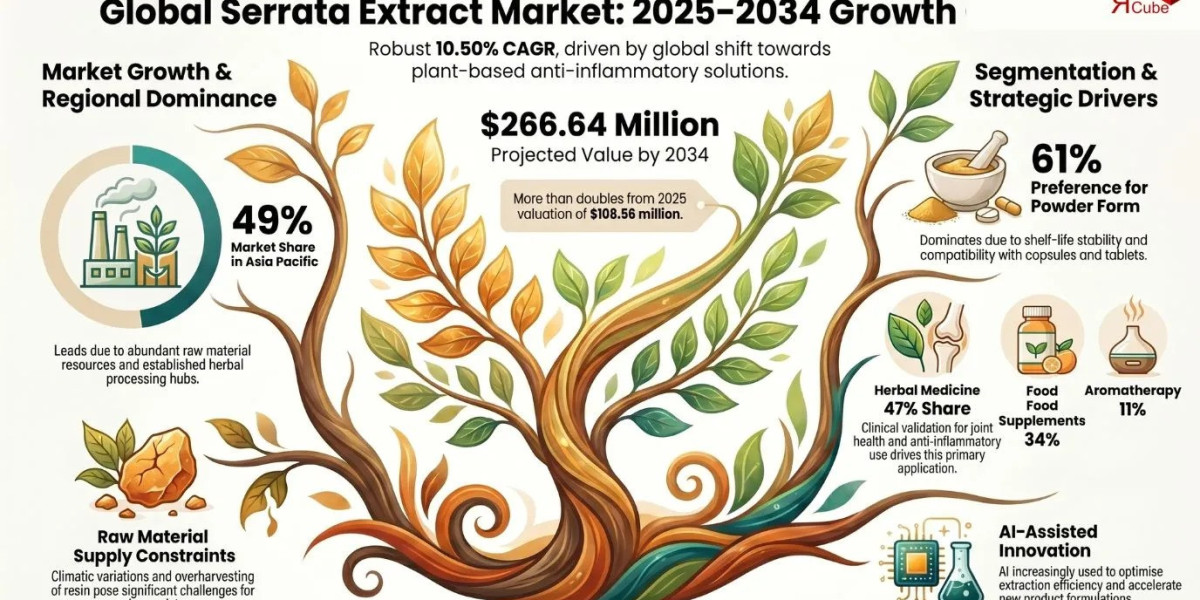 Serrata Extract Market to Witness Sustained Growth at 10.50% CAGR by 2034 | The Report Cube