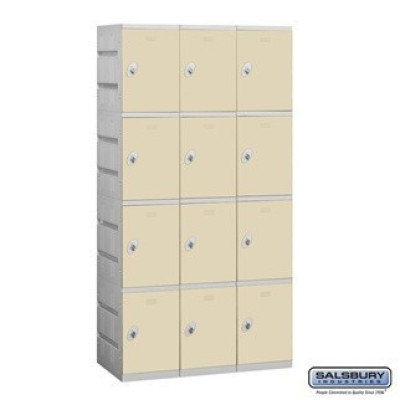 12" Wide Four Tier Plastic Locker - 3 Wide - 6 Feet High - 18 Inches Deep Profile Picture