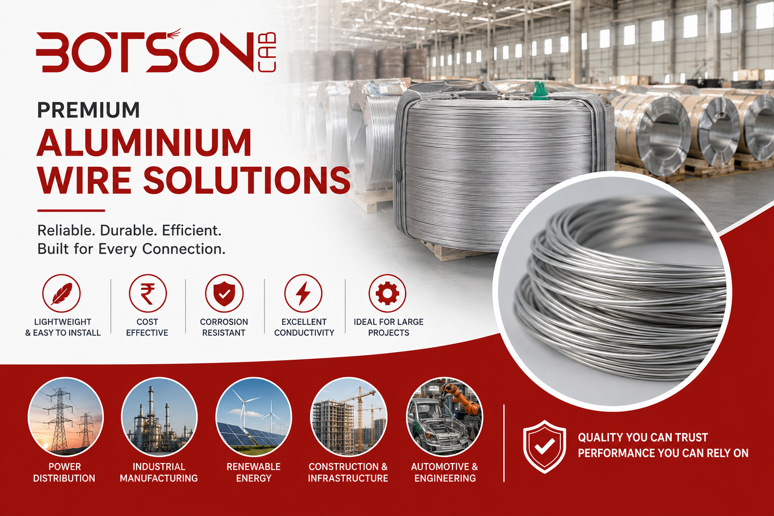 Aluminium Wire Manufacturers in India -  Botson cab