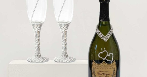 Buy Tiffany Toasting Flutes & Dom Pérignon Champagne Wedding Gift Set