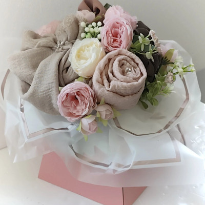 Eid Hijab Gift Bouquet, Scented Flower Arrangement, Personalized Modesty Gift Set Profile Picture